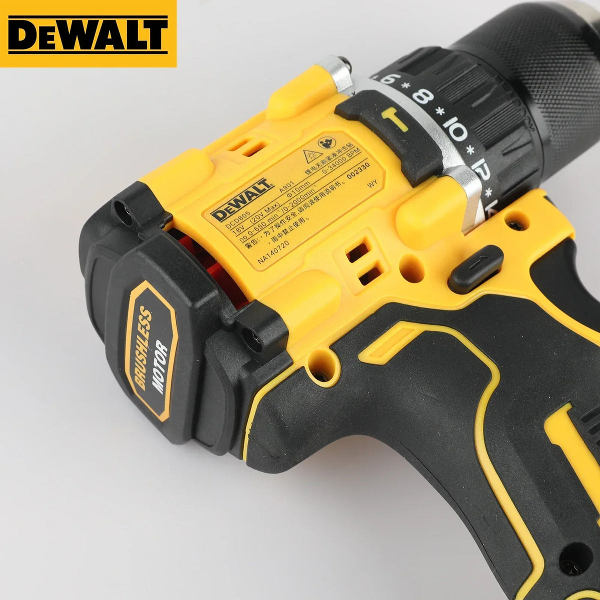 DEWALT DCD805 20V Power Tools Brushless Impact Drill Cordless Electric Screwdriver Multi-Function Hand Drill