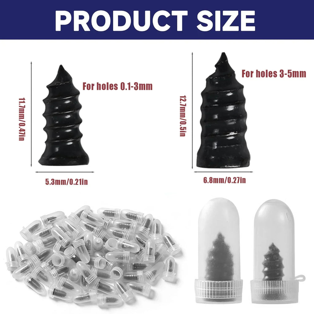 Spiral Tire Repair Plugs Rubber Screw Nails Puncture Patch Kit Quick Fix for Car Motorcycle Bike Vacuum Tires Tubeless