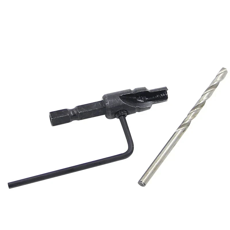 5pc Hexagon screw carpenter's hole opener countersink drill taper drill drilling reaming hardware tool set
