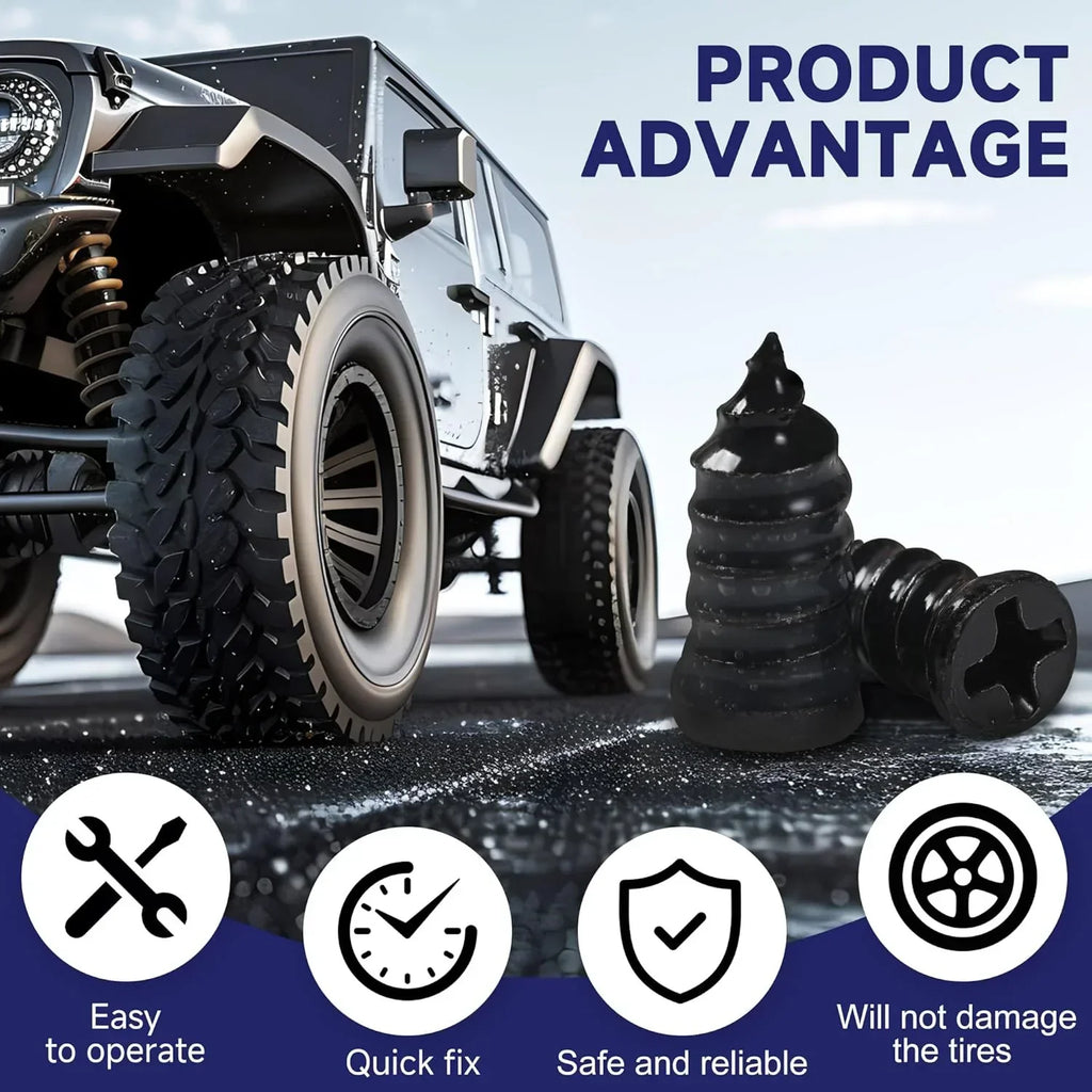 Spiral Tire Repair Plugs Rubber Screw Nails Puncture Patch Kit Quick Fix for Car Motorcycle Bike Vacuum Tires Tubeless